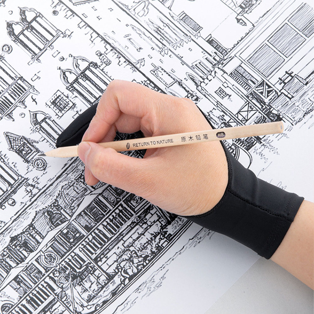 New Anti-touch Two-Finger Anti - Drawing Glove Artist ulasan dan harga