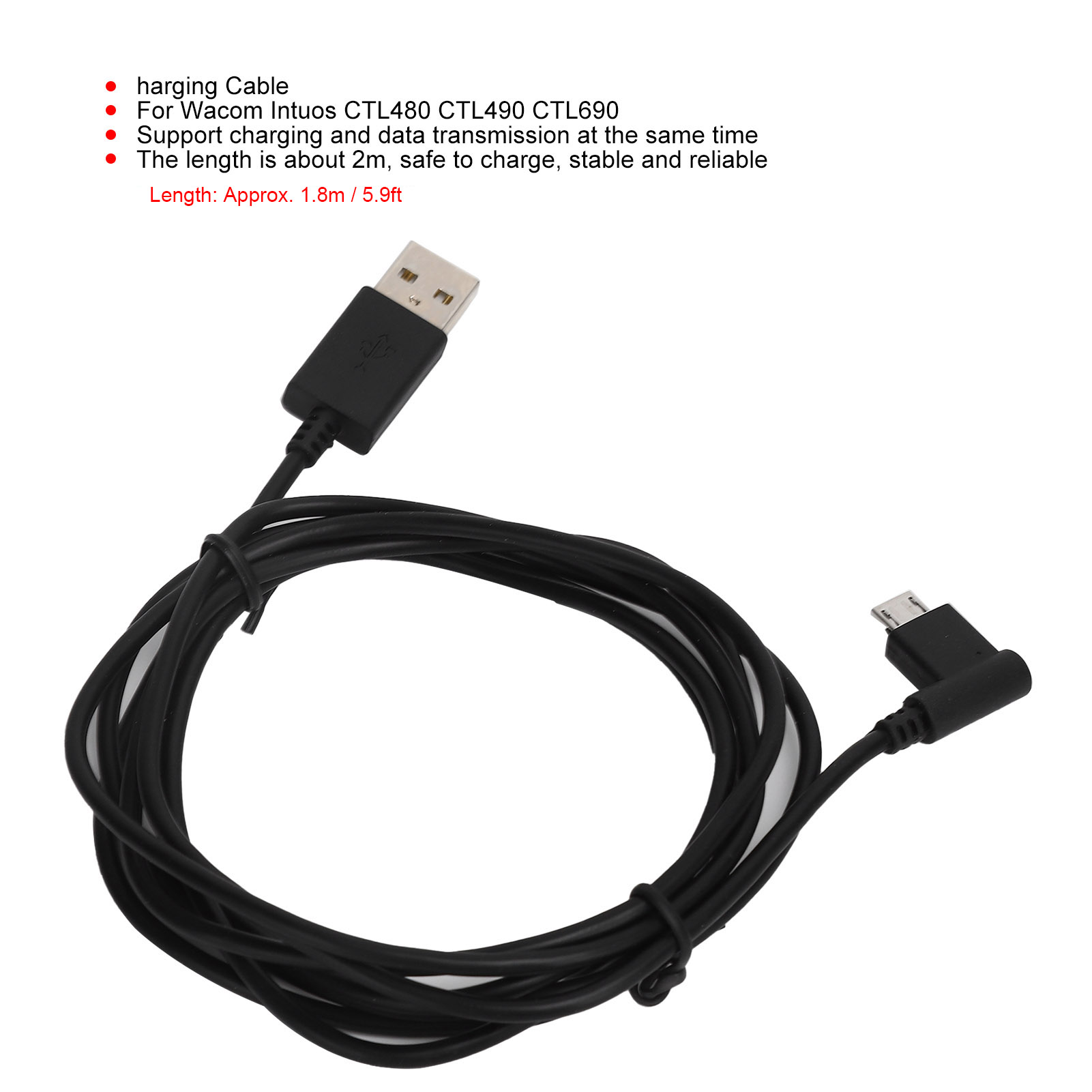 1.8m Charging Cable Power Supp - Wacom Tablet Accessories ulasan dan harga