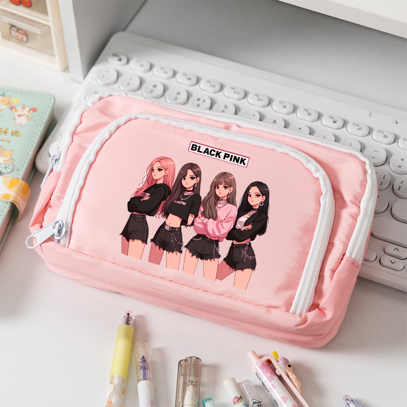 BlackPink Large Capacity Canva - Case With Pencil Holder ulasan dan harga