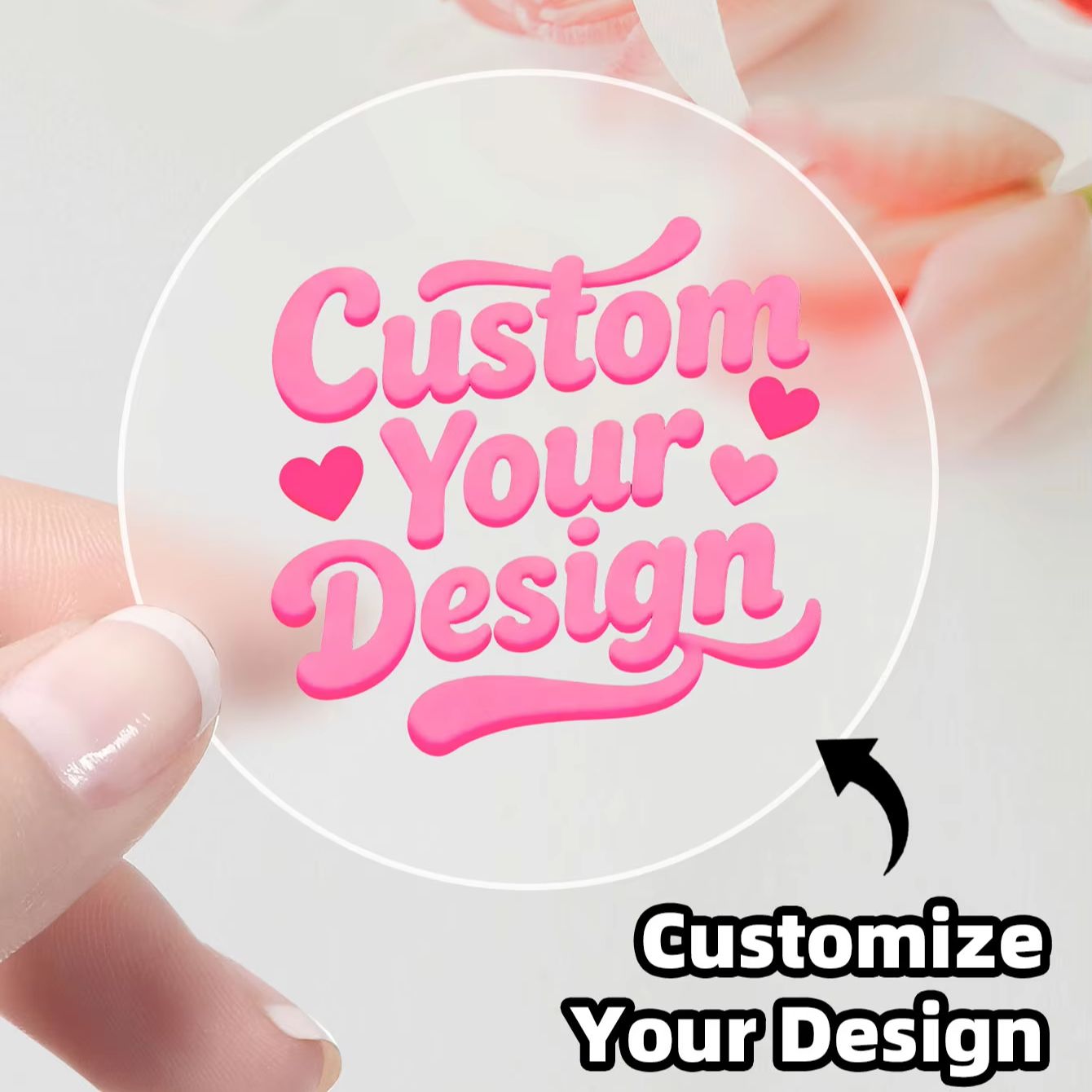 1-90PCS Custom Round Clear Sti - Case With Pencil Holder ulasan dan harga