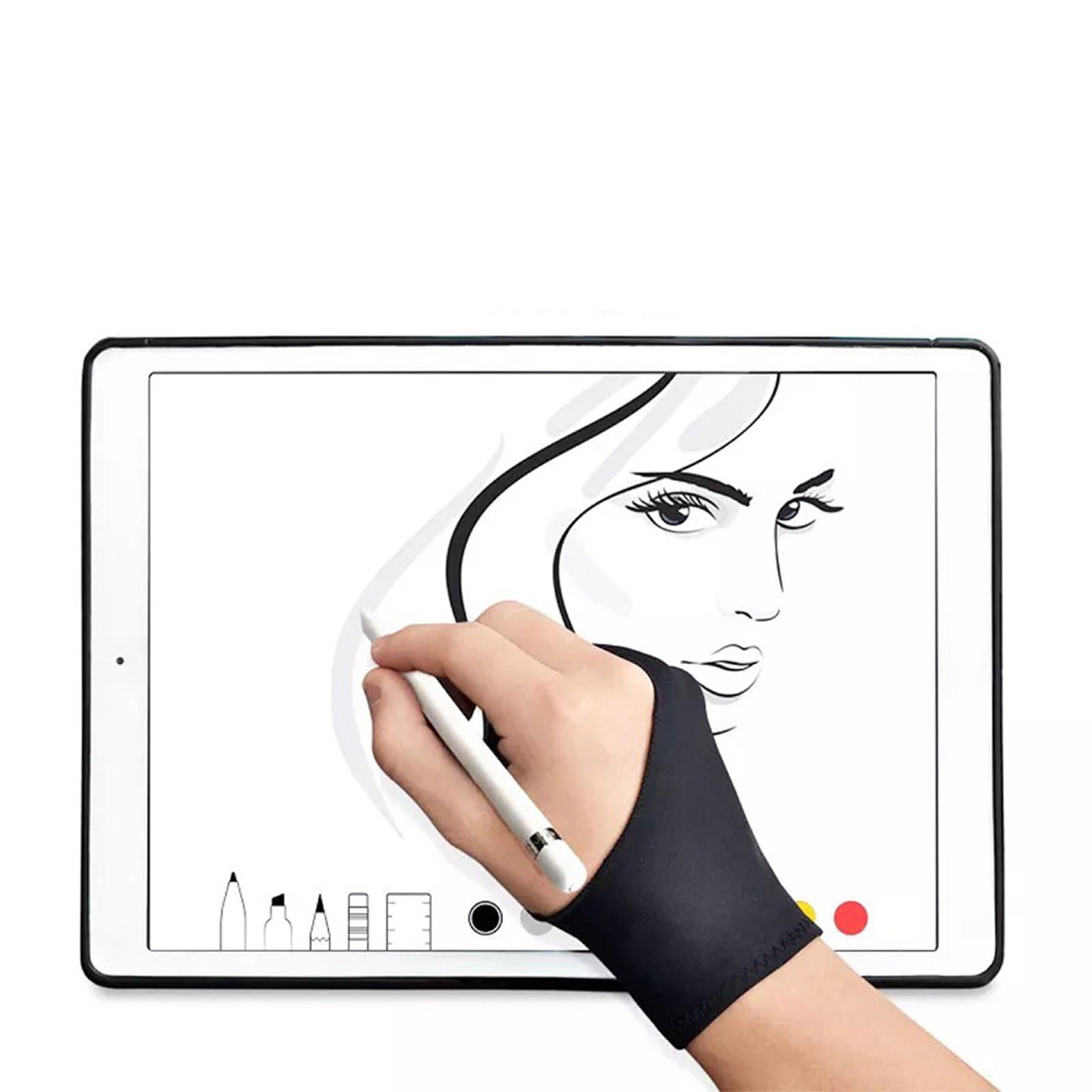 2Pcs Drawing Glove Two Finger  - Drawing Glove Artist ulasan dan harga