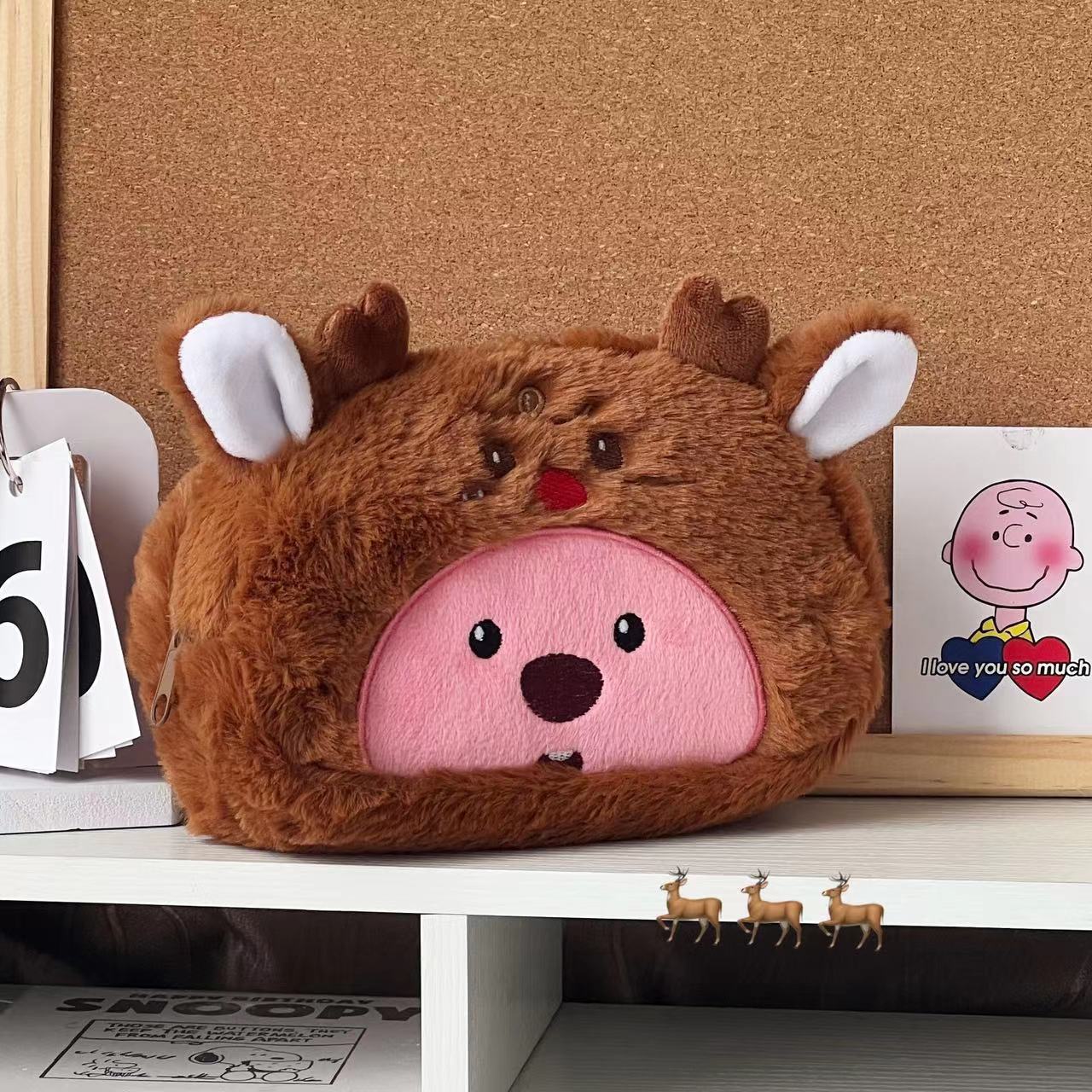 Cartoon Plush Pencil Bag Stude - Case With Pencil Holder ulasan dan harga