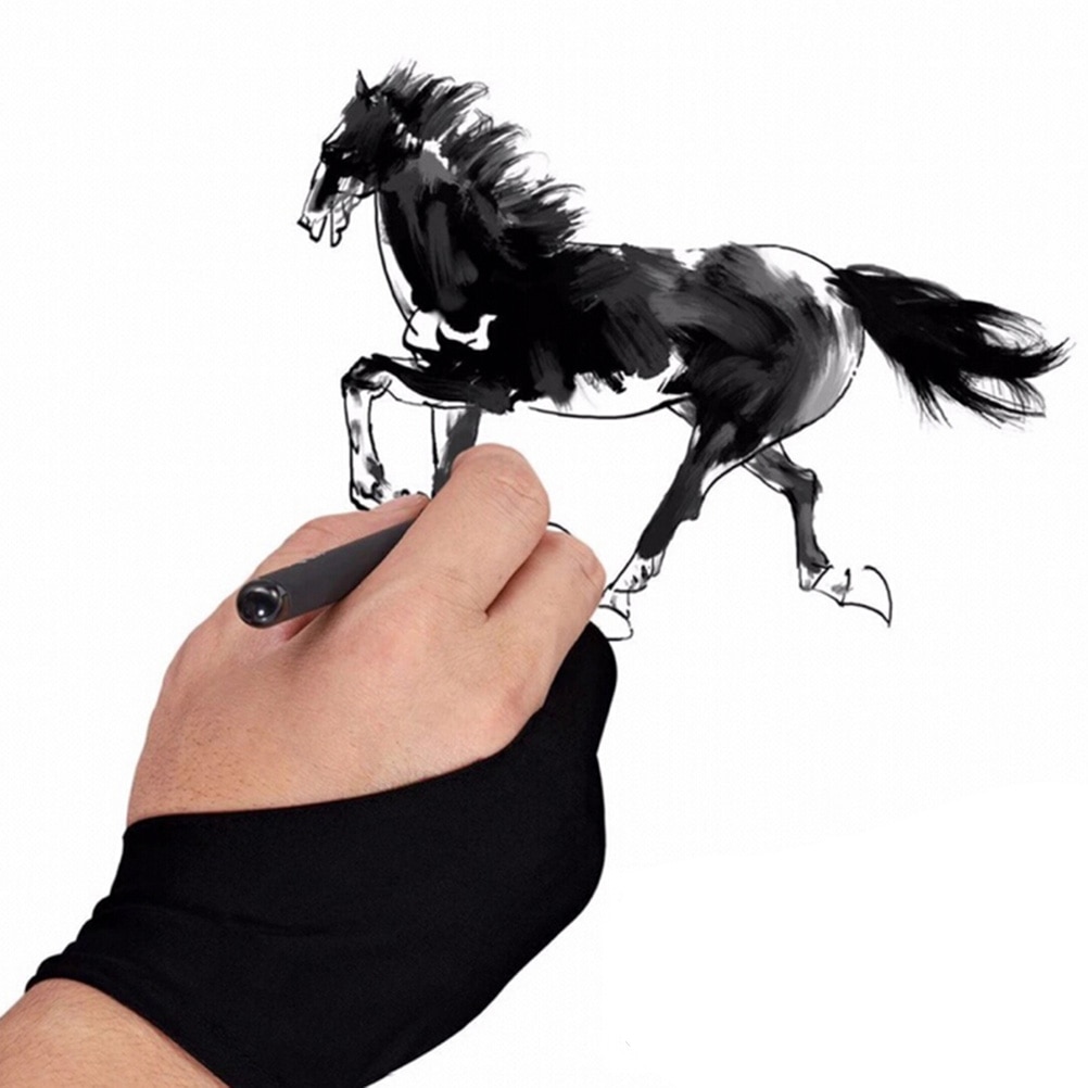 Black 2 finger artist glove an - Drawing Glove Artist ulasan dan harga