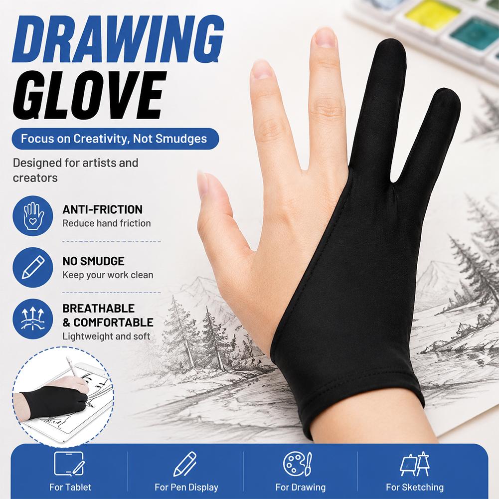 Drawing Glove Anti Touch Scree - Drawing Glove Artist ulasan dan harga